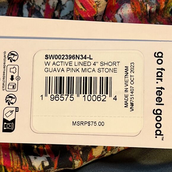 NWT Smartwool Women’s Active Lined 4” Shorts Guava Pink Size Large $75 - Picture 6 of 6